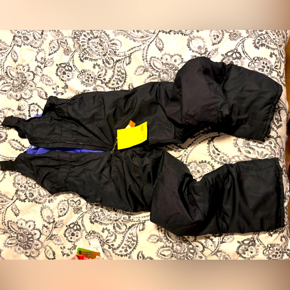 Black Snow Bib Overalls